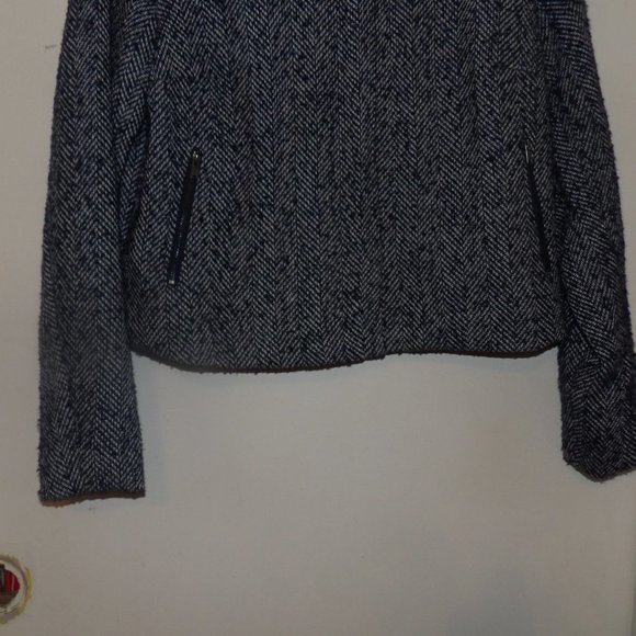 Apt 9 Frayed Edge Kiss Of Wool Zippered Blazer Sz L - Picture 4 of 6